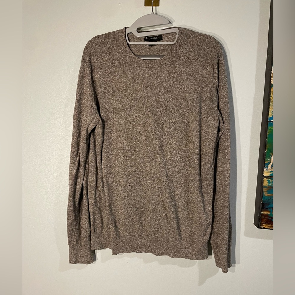 Banana republic silk and linen brown sweater size large